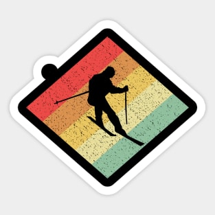 Retro Vintage 80s Skiing Gift For Skiers Sticker
